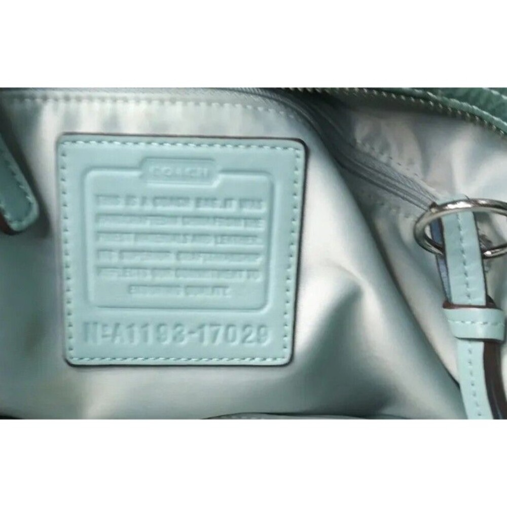 Coach Audrey Patent Leather Slim Tote Bag #17029 Green Large Retail $359 - Picture 7 of 11